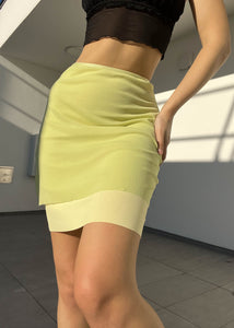 Citrus Mesh Layered Midi Skirt (S)