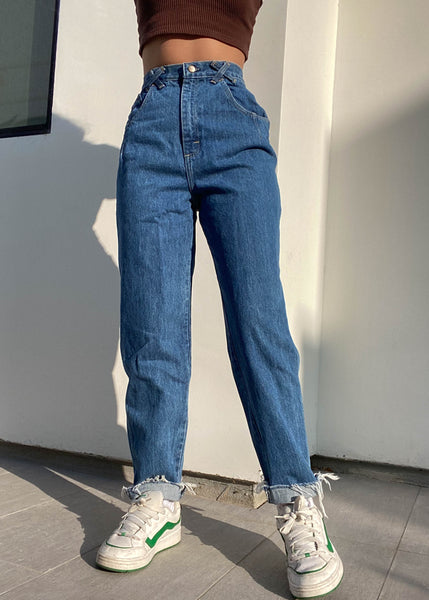 2 Slits 80’s Mid Wash Jeans (25.5")