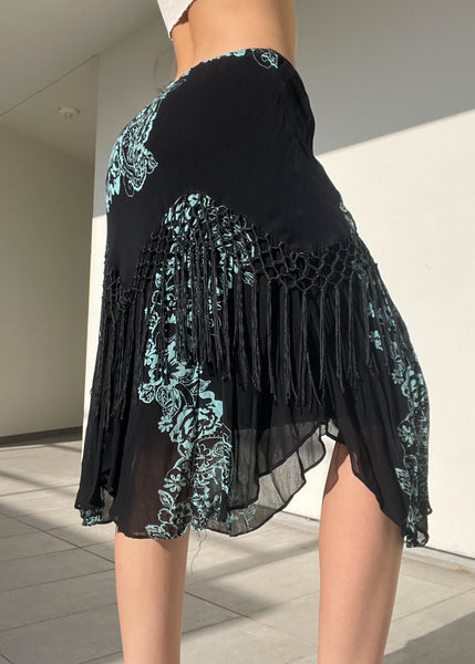 Black & Blue Y2k Midi Skirt (M)