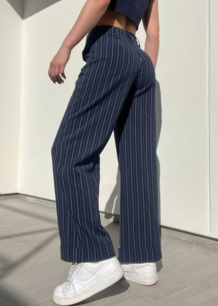 XOXO 90's Navy Pinstripe Trousers (25")