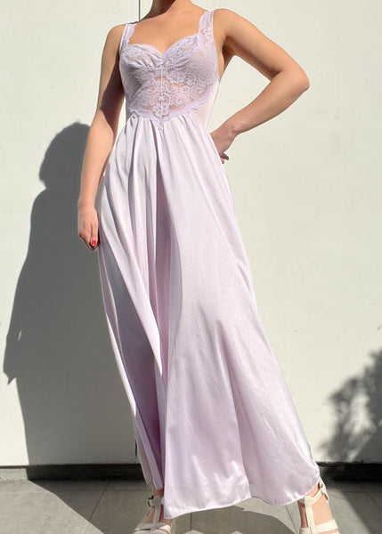 90's Pastel Purple Maxi Slip Dress (S)