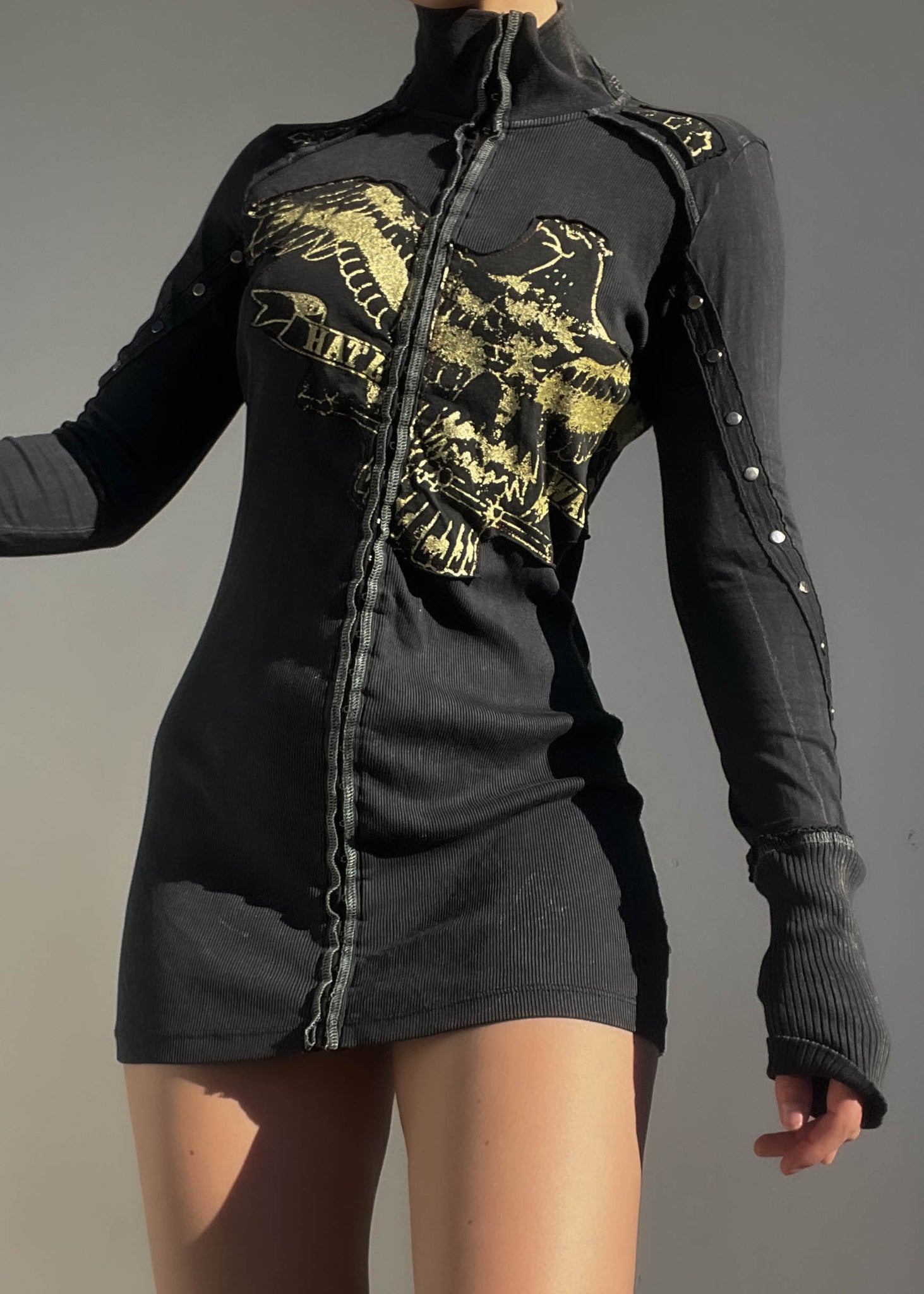 Hate War Long Sleeve Mini Dress (M)