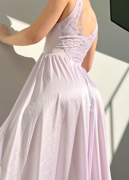 90's Pastel Purple Maxi Slip Dress (S)