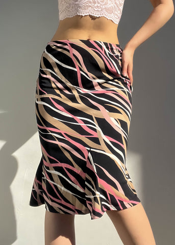 2000’s Wavy Print Midi Skirt (S)