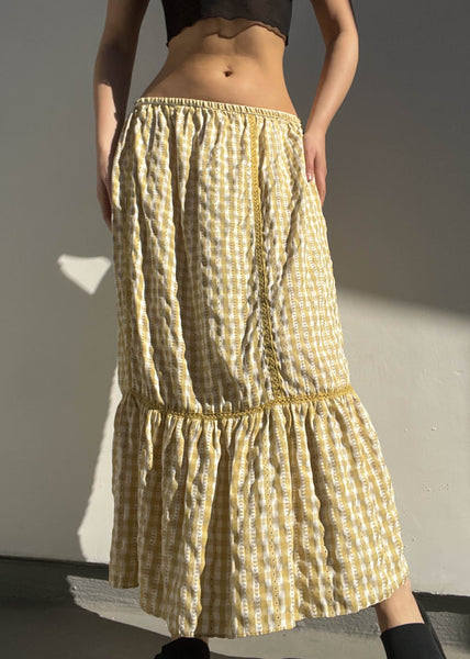 2000’s Marigold Plaid Maxi Skirt (L)