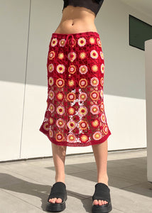 90's Sunshine Crochet Midi Skirt (M-L)