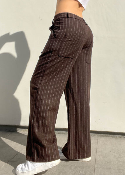 Dark Brown Pinstripe Pants (32")