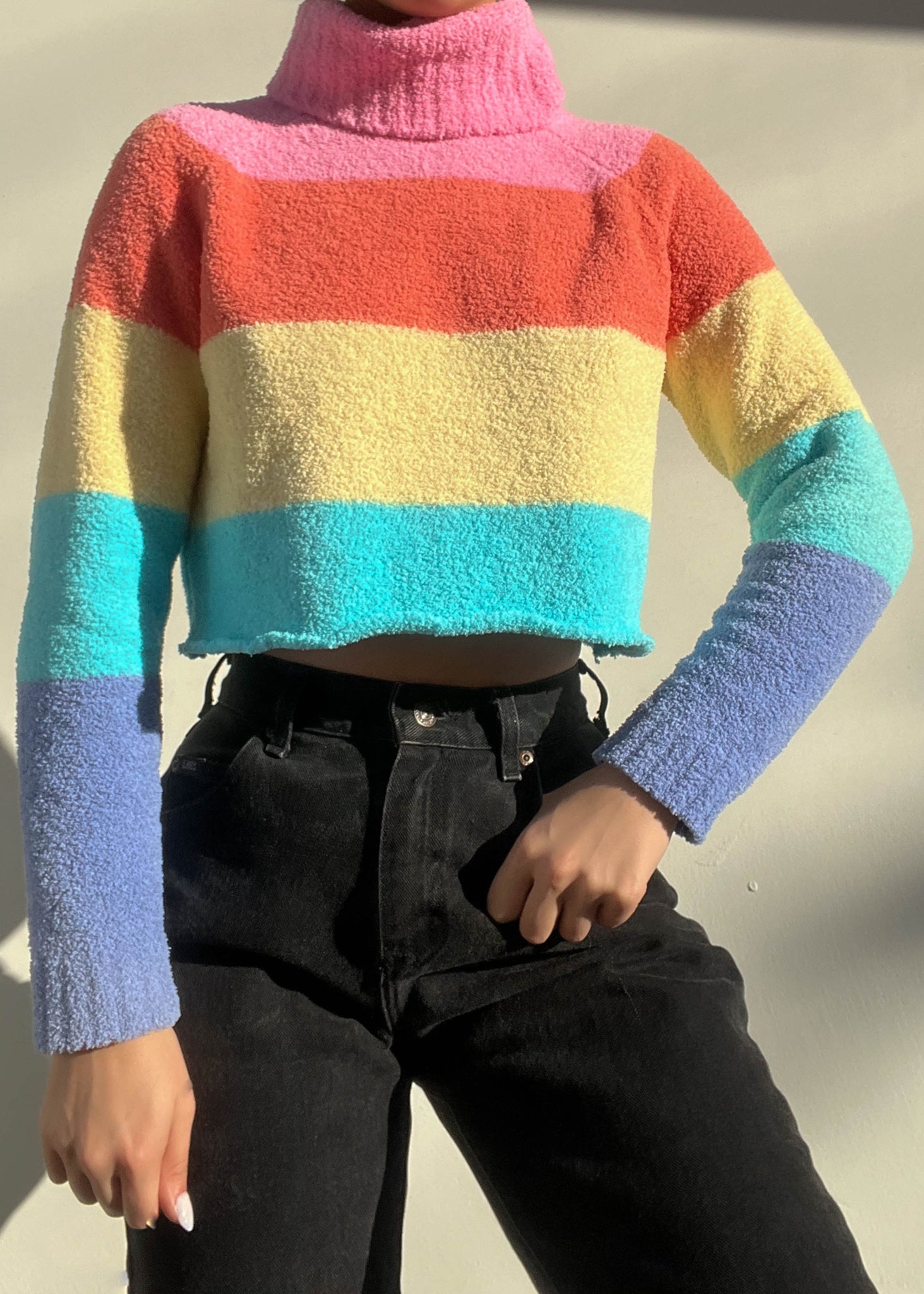 Y2k Plush Rainbow Knit (S)