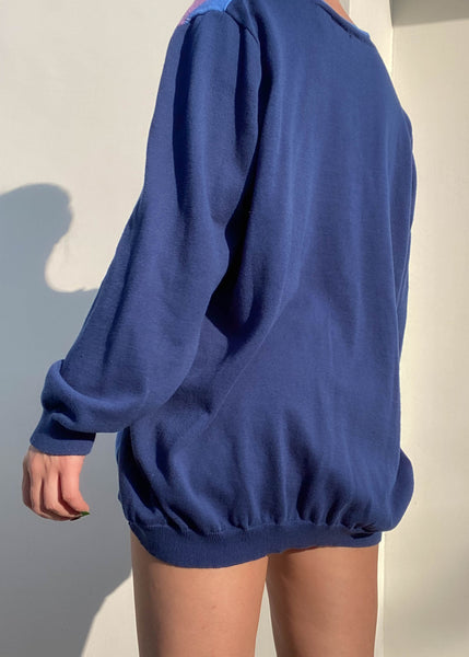 Blue & Purple Argyle Sweater (L)