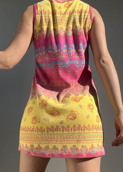 Paisley Print Mini Dress (M)