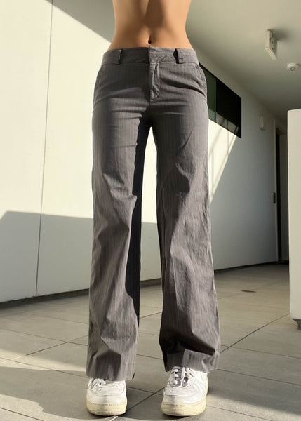 Gray Y2k Pinstripe Pants