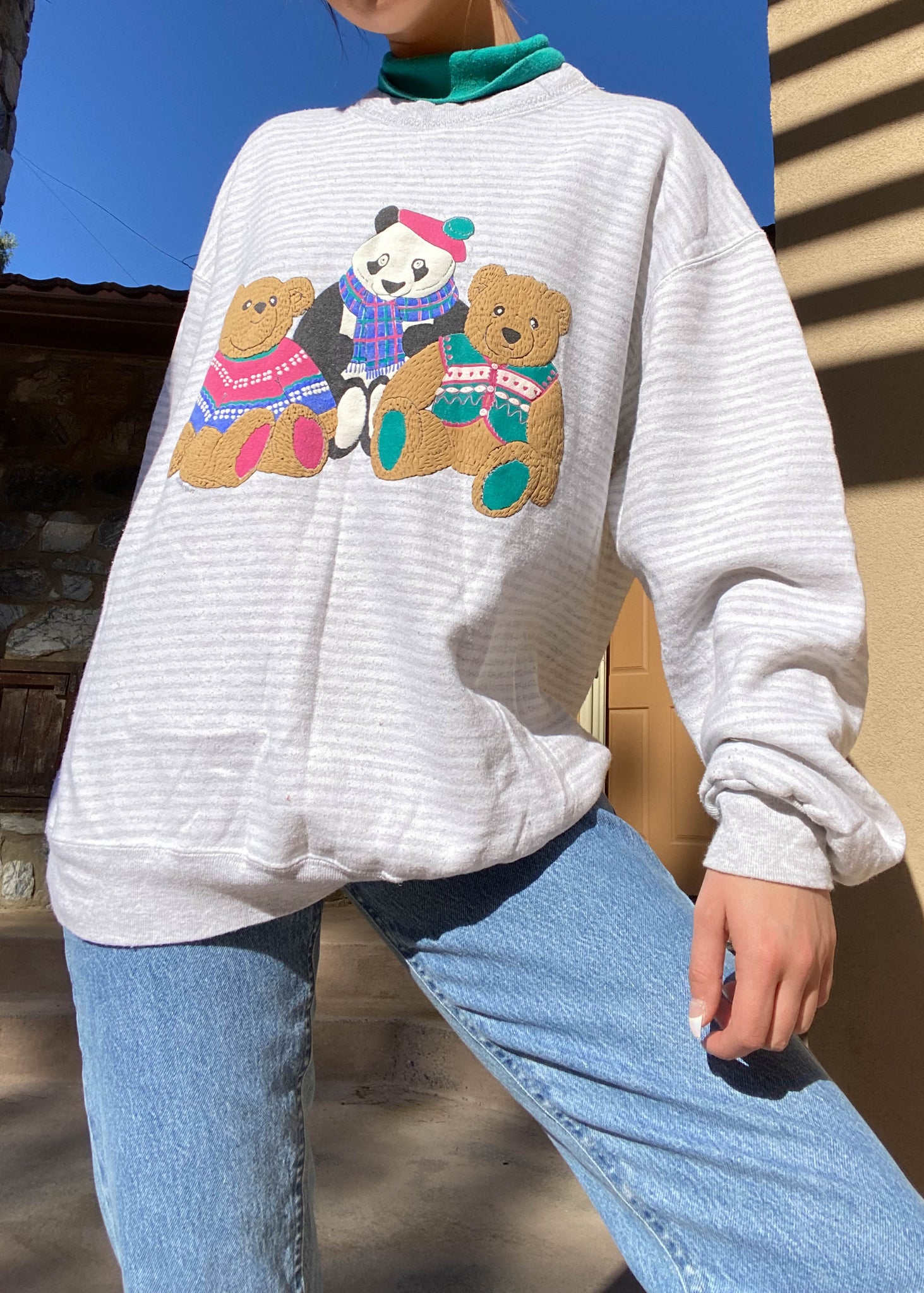 80's Triple Bear Layered Pullover (M-L)