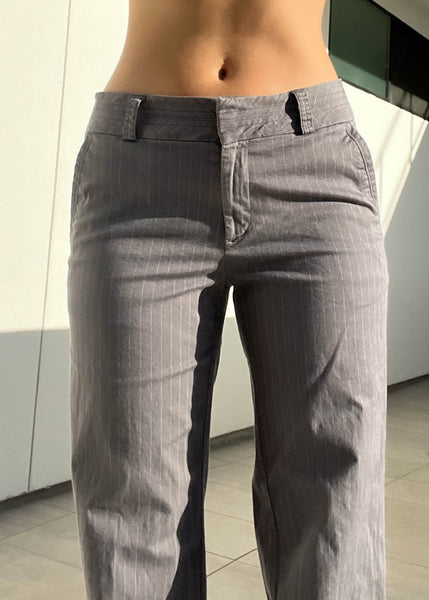 Gray Y2k Pinstripe Pants