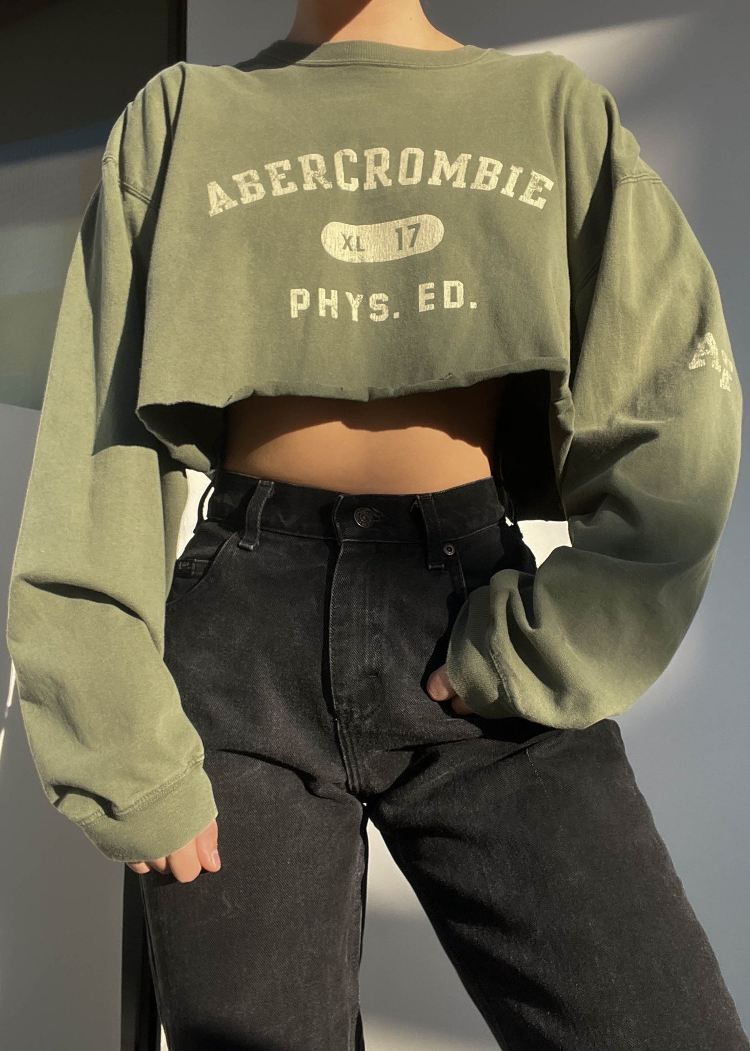 Olive Abercrombie Long Sleeve (M-L)