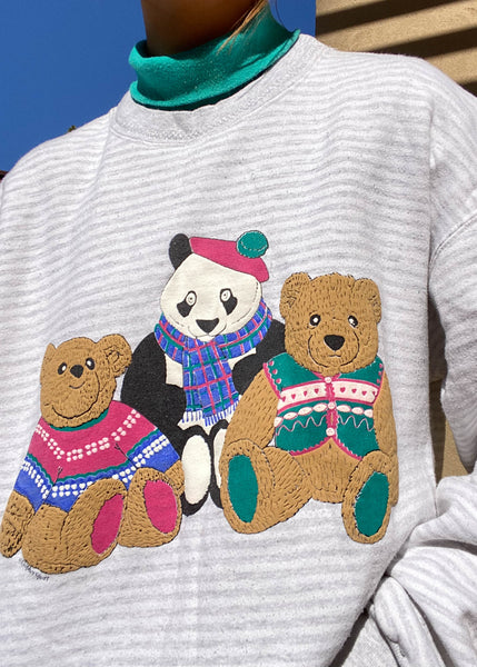 80's Triple Bear Layered Pullover (M-L)
