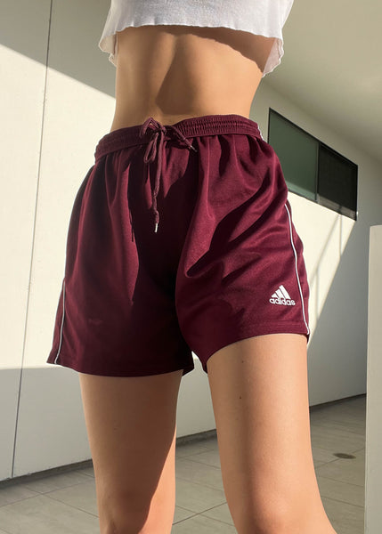 90’s Burgundy Adidas Shorts (S-M)