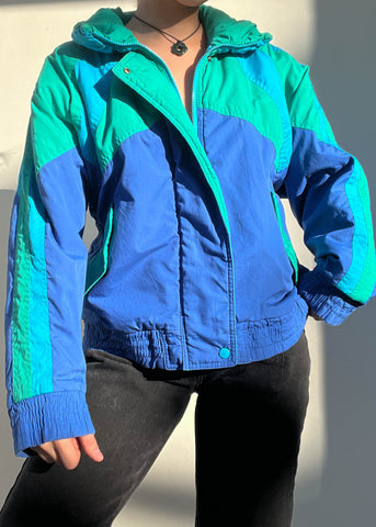 Teal & Blue 90's Bomber (M)