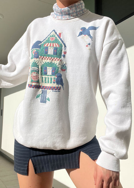 80's Birdhouse Layered Sweatshirt (M)