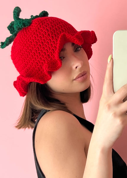 Strawberry Crochet Bucket Hat