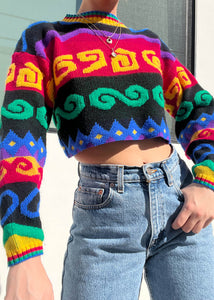 80's Funky Rainbow Sweater (S)