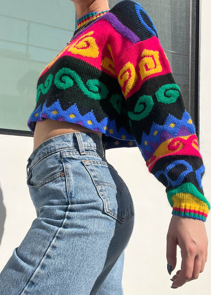 80's Funky Rainbow Sweater (S)
