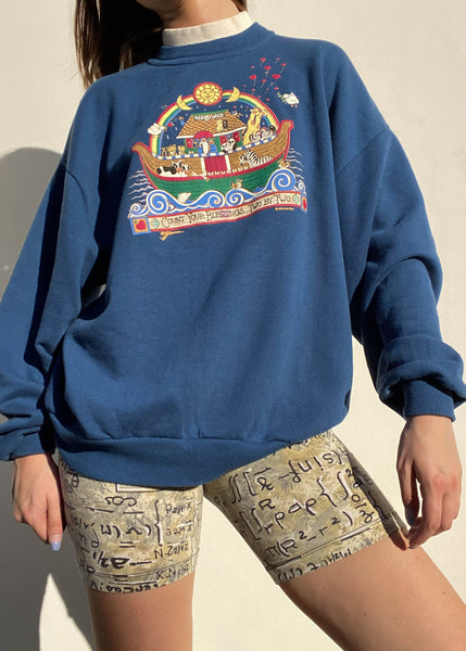90's Noah's Ark Layered Pullover (L)