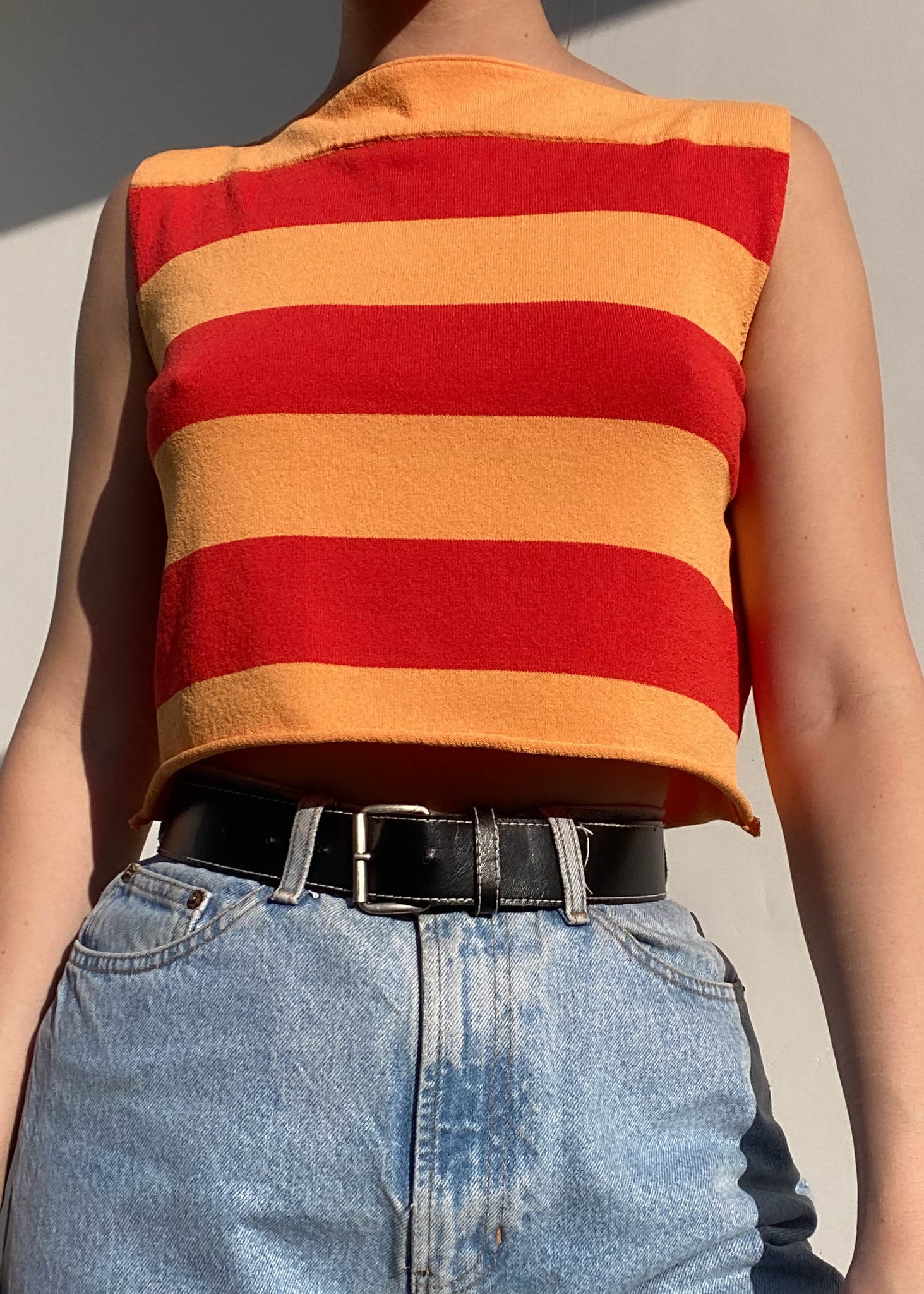 Two-Toned Orange Striped Tank (M-L)