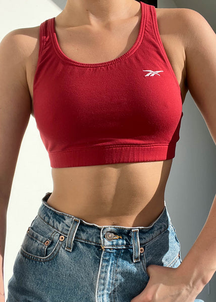 90's Red Reebok Sports Bra (S)