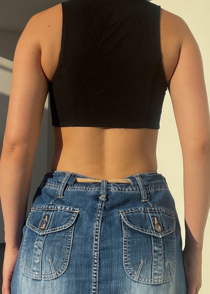 Y2k Black Mini Vest (S)