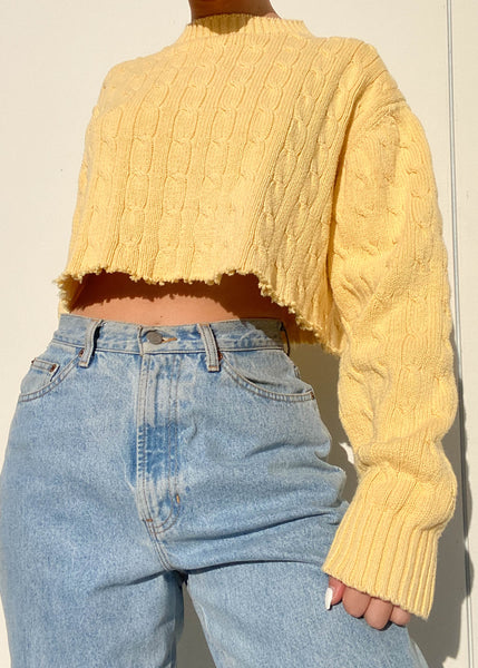 Lucas 90's Yellow Cable Knit (S-M)