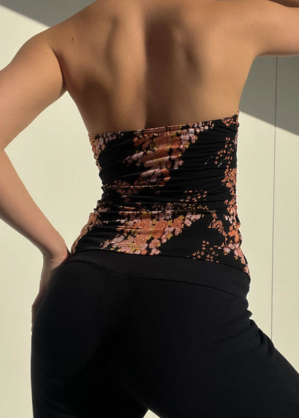 2000's Mixed Print Blossom Halter Top (S)