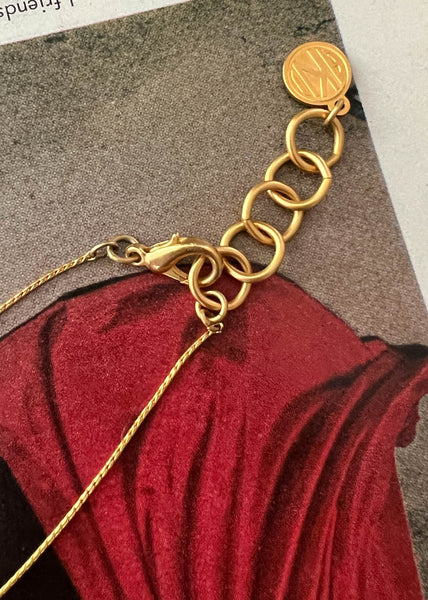 AK Gold + Pearl Charm Necklace