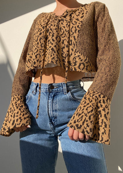 90's Cheetah Bell Sleeve Knit (M)