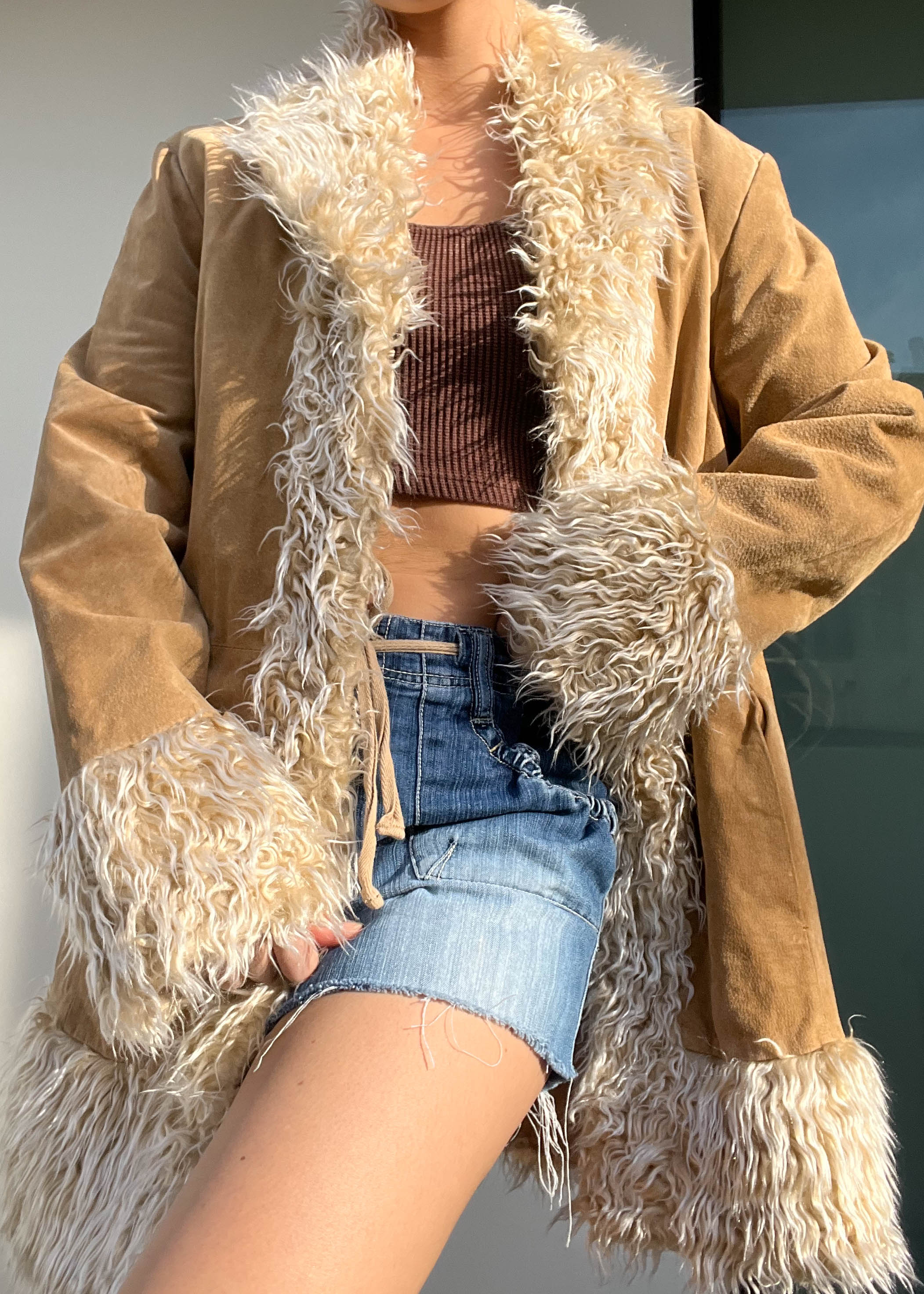 ジャケット・アウター Y2K archive 00s gimmick fur design coat 00's vintage gimmick faux fur jacket archive y2k