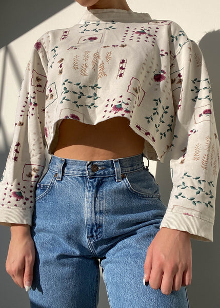 Jasmine 80's Floral Print Mock Neck (S)