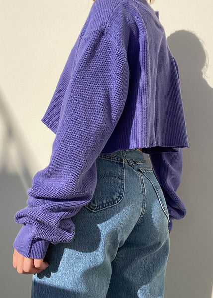 80's Purple Button Up Knit (M-L)