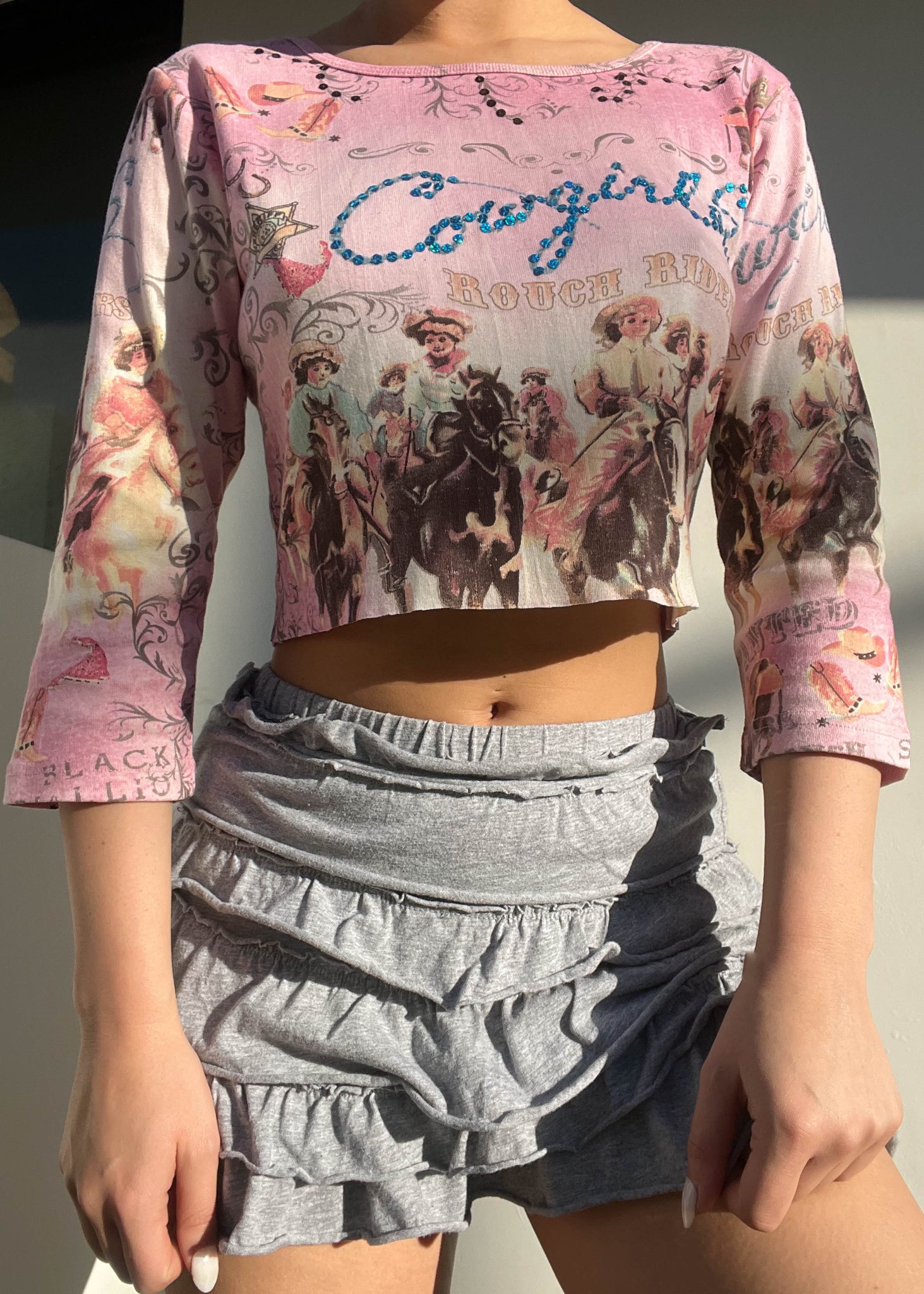 Y2k Cotton Candy Cowgirls Top (S)