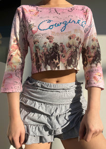 Y2k Cotton Candy Cowgirls Top (S)