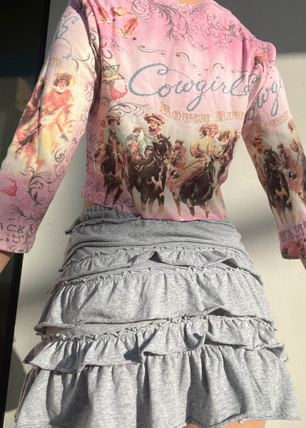 Y2k Cotton Candy Cowgirls Top (S)