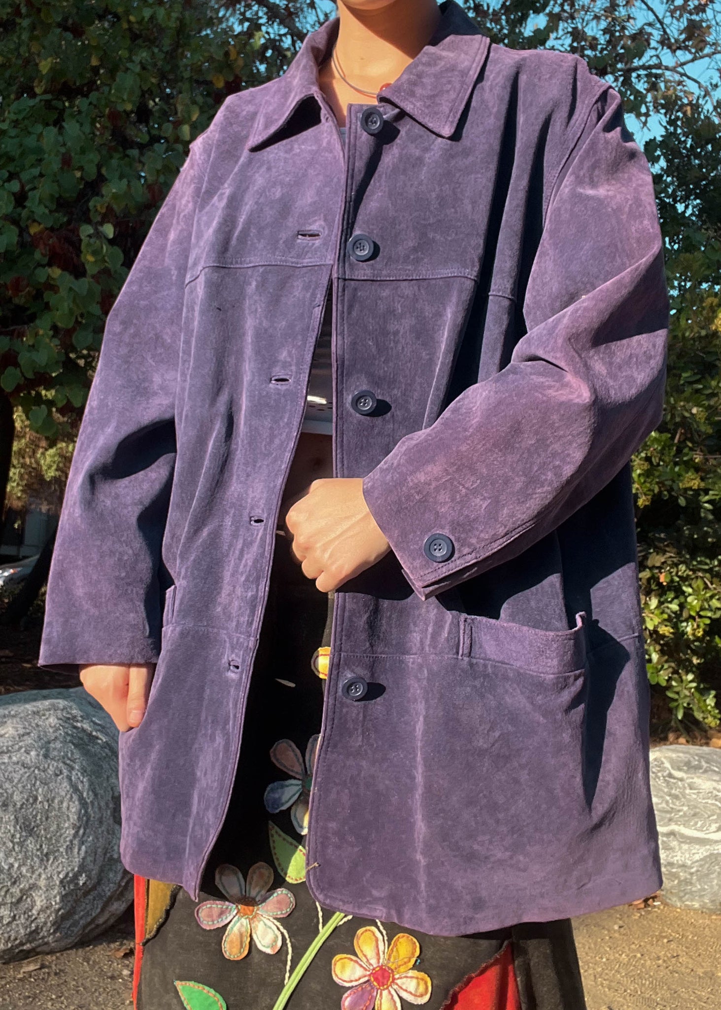 Faded Purple Suede Coat (L-XL)