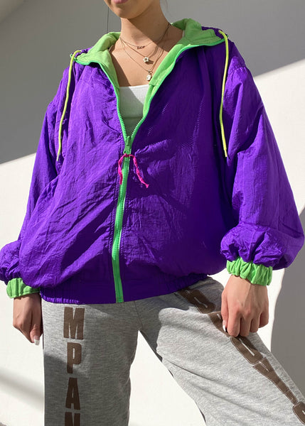 80's Neon Color-Block Reversible Jacket (M)