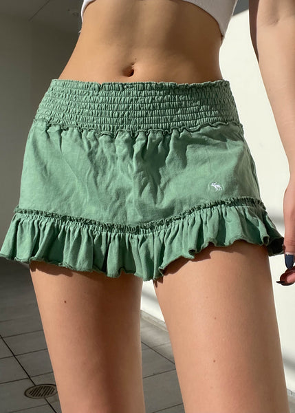 Y2k Low Rise Green Mini Skirt (S)