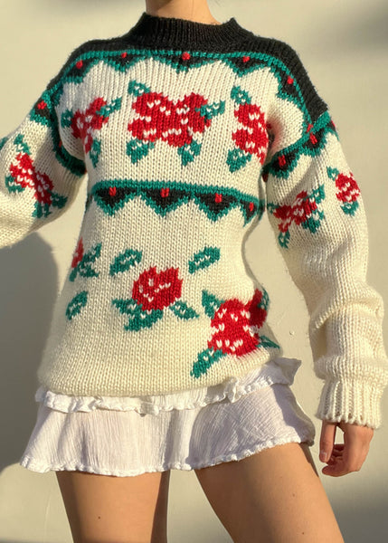 80's Roses Knit (M)