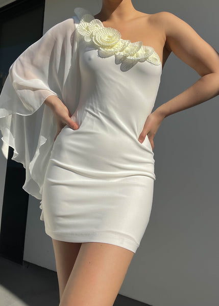 2000's Single Sleeve Angel Mini Dress (S)