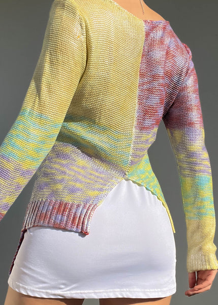 2000's Pastel Mixed Knit (S-M)