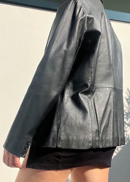 Classic 90's Leather Jacket (M)