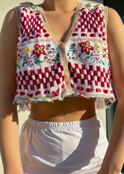 90's Picnic Knit Top (S)