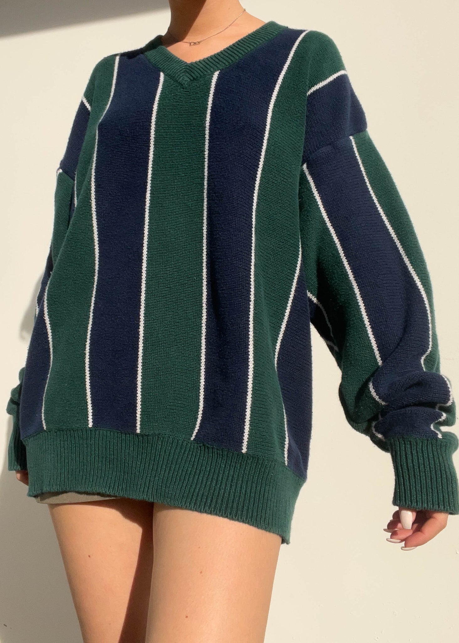 90's Vertical Striped Sweater (L)