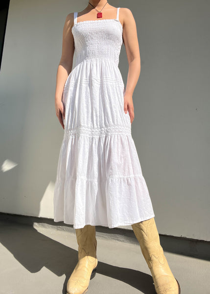 2000's White Maxi Dress (M)