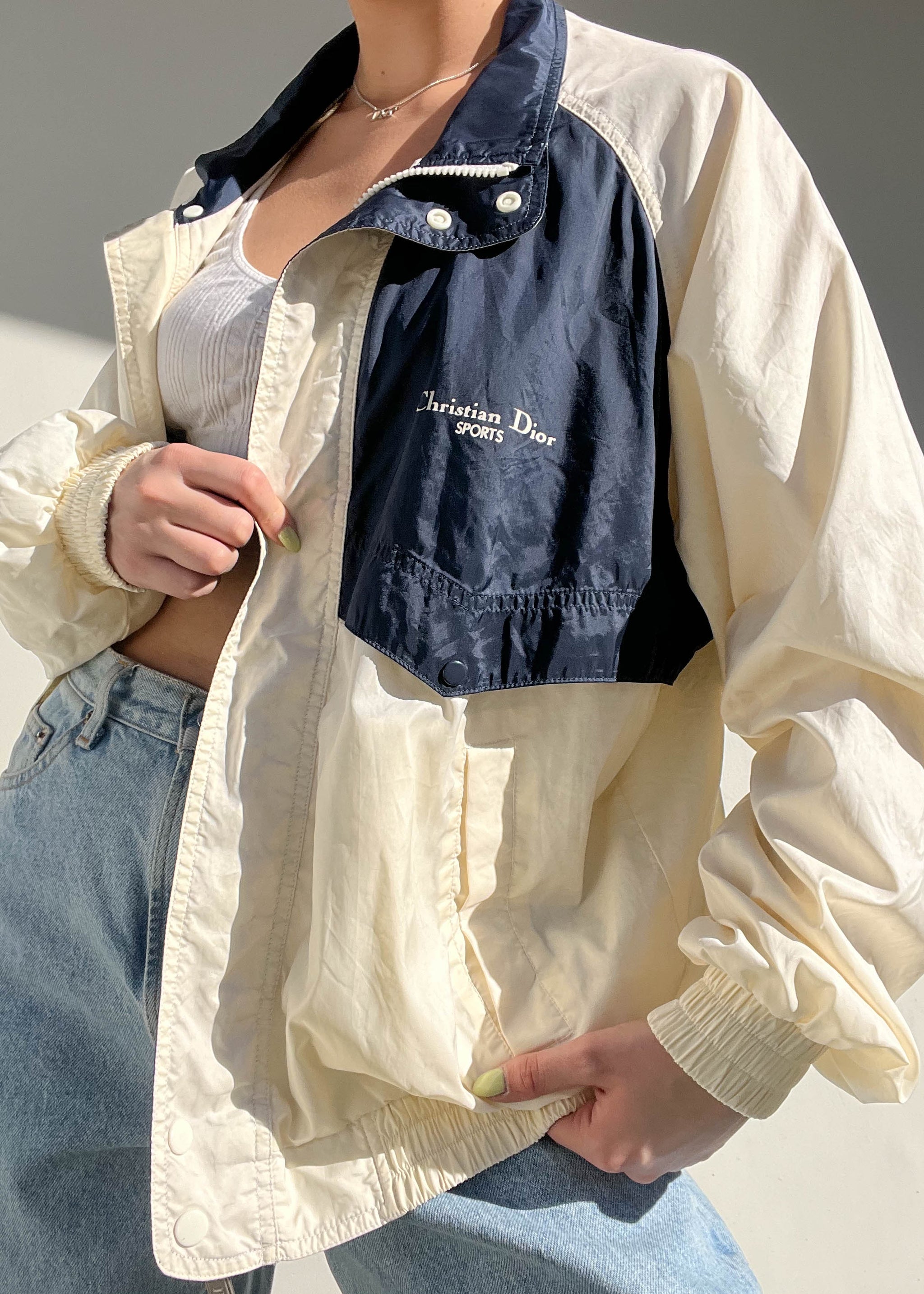 ジャケット・アウター 90s Christian Dior boa half coat wine L Christian Dior Windbreaker Jacket Cut Off Sleeves Multicolor